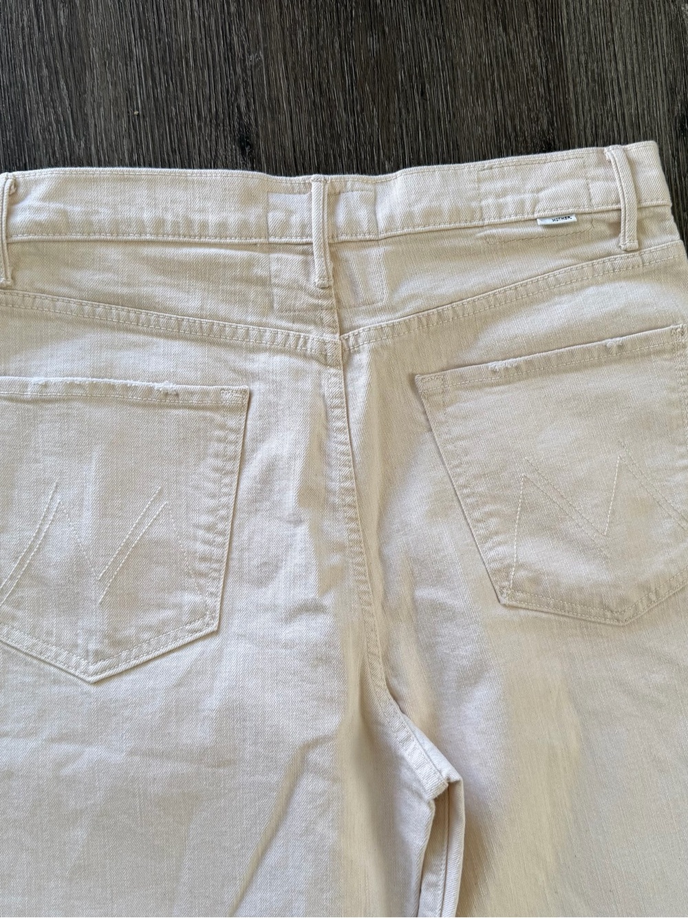 MOTHER Wide-Leg High-Rise Jeans in Cream - Picture 7 of 11